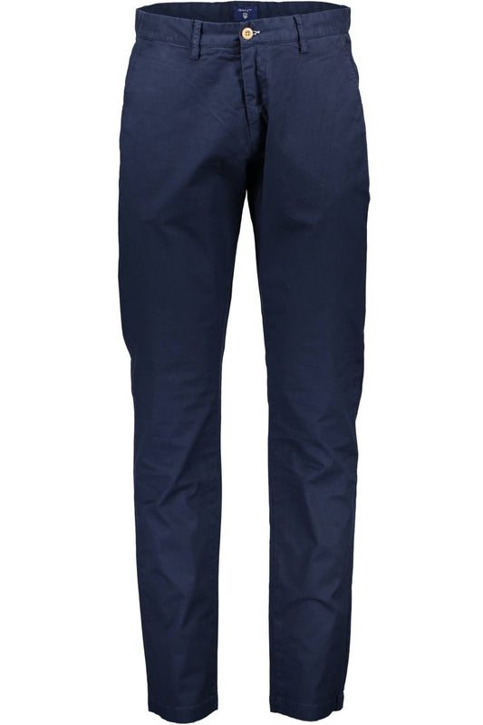 Blue Cotton Men Pants