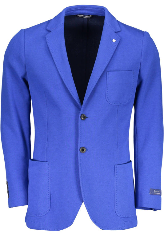 Light Blue Cotton Men Jacket