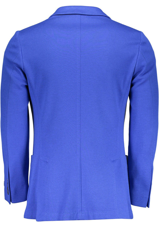 Light Blue Cotton Men Jacket