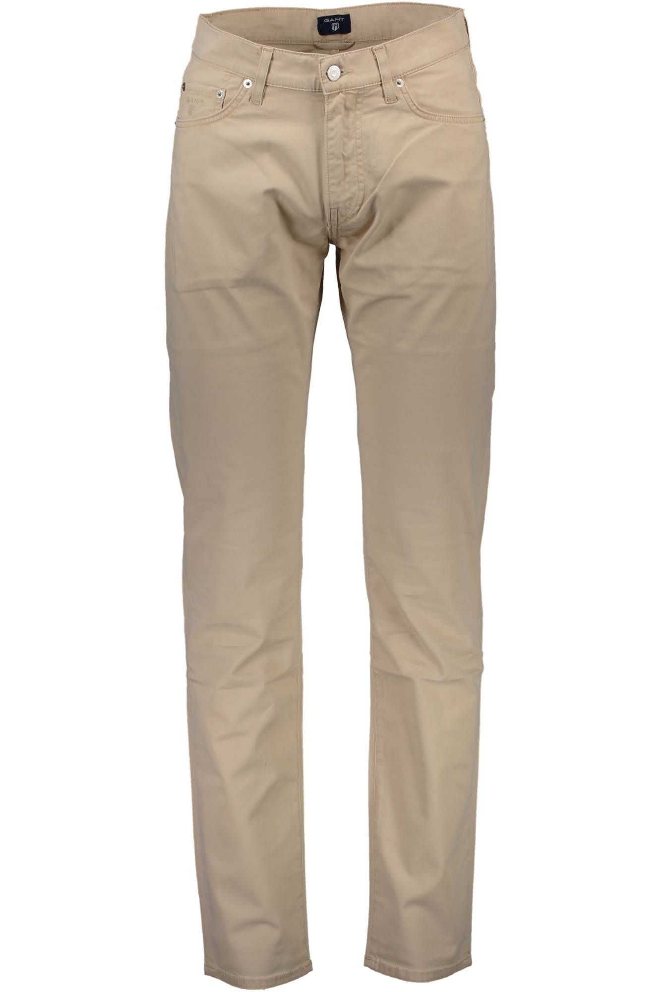 Beige Cotton Men Pant