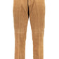 Brown Cotton Men Trouser