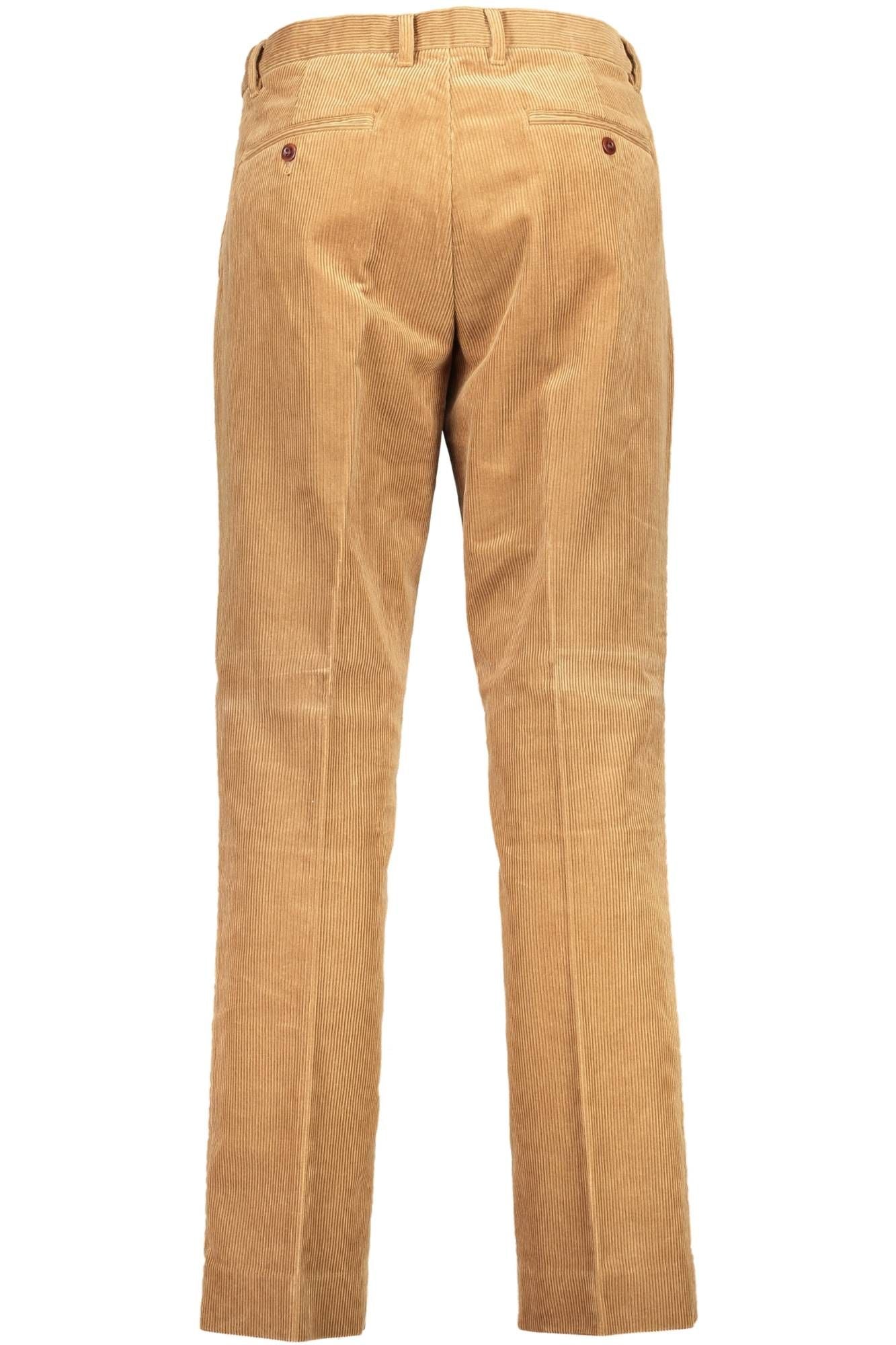 Brown Cotton Men Trouser