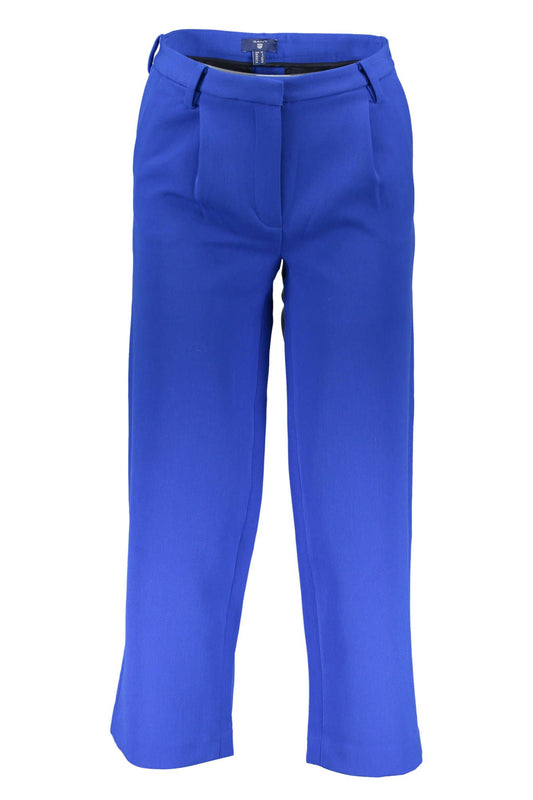 Blue Polyester Women Trouser