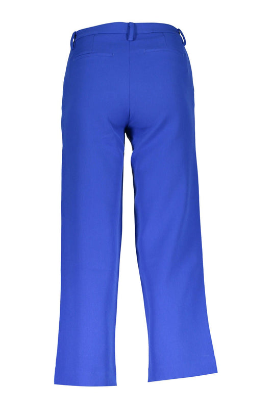 Blue Polyester Women Trouser