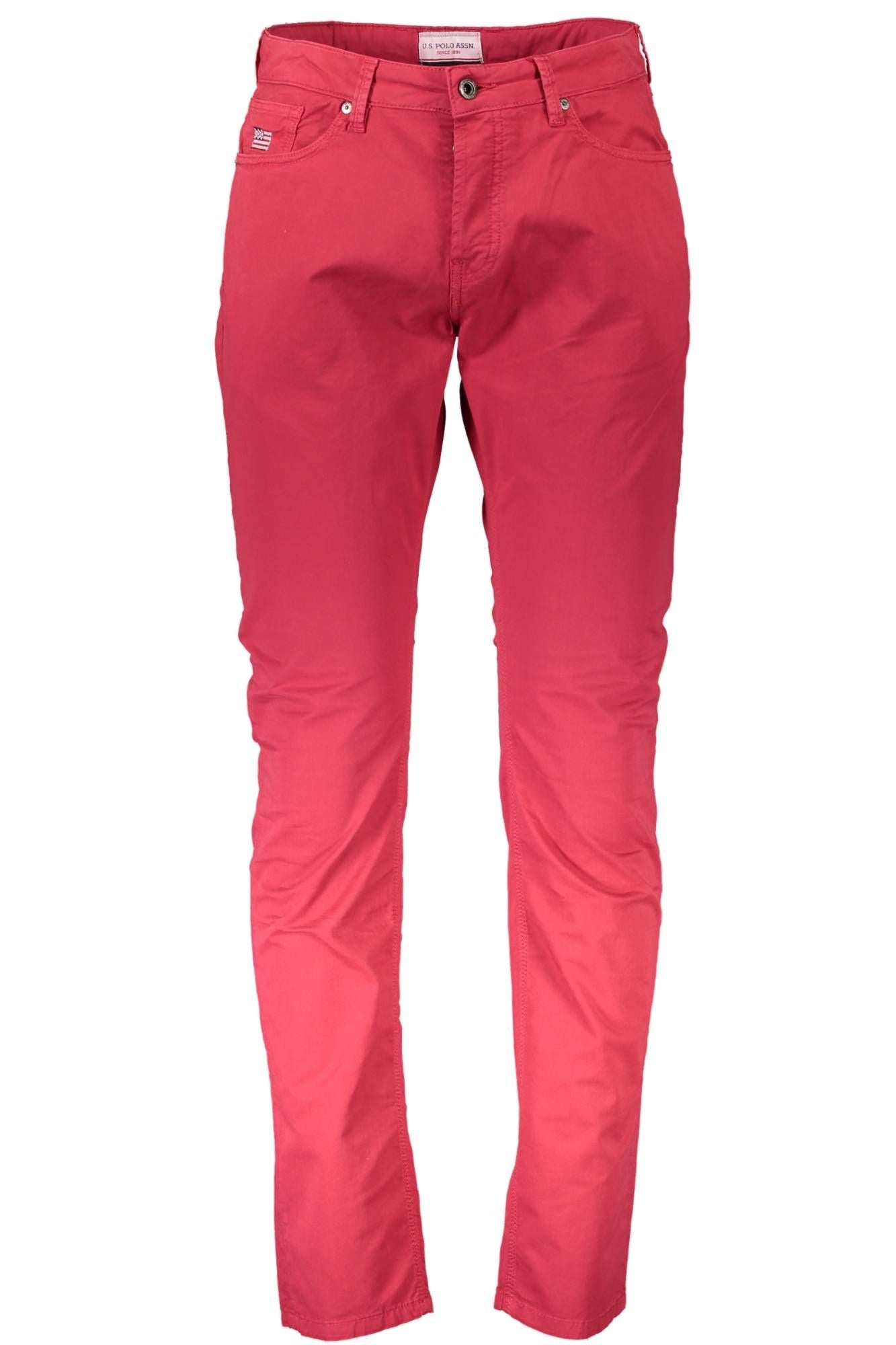Red Cotton Men Trouser