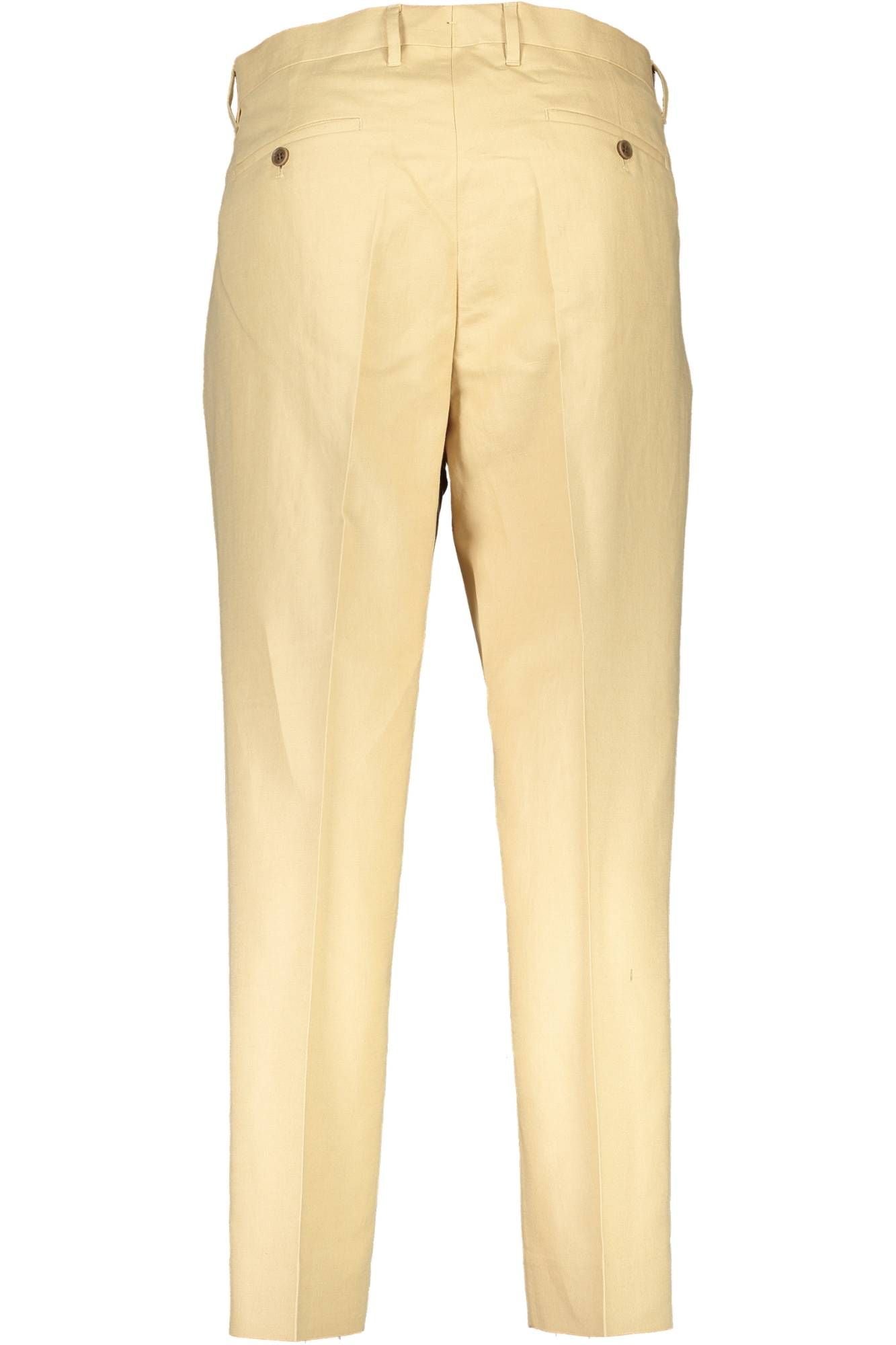 Beige Cotton Men Trouser