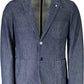 Blue Cotton Men Jacket