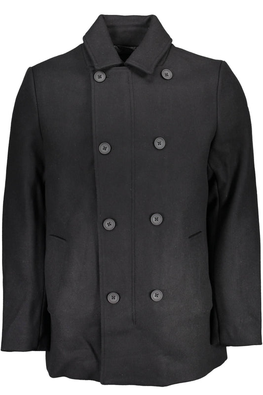 Black Polyester Men Jacket