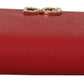 Elegant Red Leather Continental Bifold Wallet
