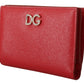 Elegant Red Leather Continental Bifold Wallet