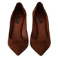 Elegant Suede Stiletto Heels in Rich Brown