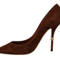Elegant Suede Stiletto Heels in Rich Brown