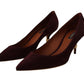 Elegant Purple Suede Heels Pumps