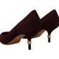 Elegant Purple Suede Heels Pumps