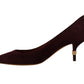 Elegant Purple Suede Heels Pumps