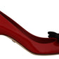 Elegant Patent Leather Heels with Chic Bow Accent