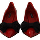 Elegant Patent Leather Heels with Chic Bow Accent