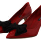 Elegant Patent Leather Heels with Chic Bow Accent