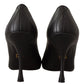 Elegant Leather Pumps with Brass Buckle