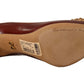 Elegant Brown Leather Heels with Gold Accents