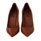 Elegant Leather Pumps in Rich Brown Hue
