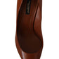 Elegant Leather Pumps in Rich Brown Hue