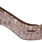 Elegant Pink Lace Heels with Heart Embellishment