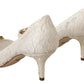 Elegant Crystal-Embellished Lace Heels Pumps