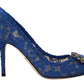 Elegant Taormina Lace Heels with Crystal Embellishment