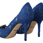 Elegant Taormina Lace Heels with Crystal Embellishment