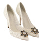 Elegant Embellished Lace Heels Pumps