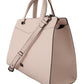 Elegant Light Pink Leather Tote Shoulder Bag