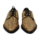 Elegant Golden Sequined Brogue Dress Shoes
