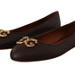 Elegant Leather Loafer Flats in Brown