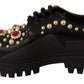 Elegant Crystal-Embellished Derby Shoes