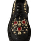 Elegant Crystal-Embellished Derby Shoes