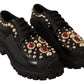 Elegant Crystal-Embellished Derby Shoes