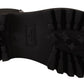 Crystal-Embellished Mid-Calf Combat Boots