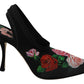 Elegant Floral Slingback Heels Sandals