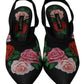 Elegant Floral Slingback Heels Sandals