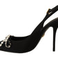 Glamorous Crystal-Embellished Slingback Heels