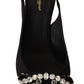Glamorous Crystal-Embellished Slingback Heels