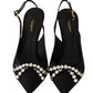 Glamorous Crystal-Embellished Slingback Heels