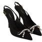 Glamorous Crystal-Embellished Slingback Heels