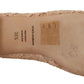 Elegant Beige Lace Ballet Flats with Crystal Buckle