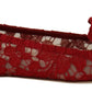 Radiant Red Lace Ballet Flats with Crystal Buckle