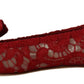 Radiant Red Lace Ballet Flats with Crystal Buckle