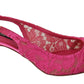 Elegant Pink Lace Slingback Heels