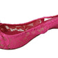 Elegant Pink Lace Slingback Heels