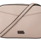 Chic Mauve Light Pink Leather Camera Bag